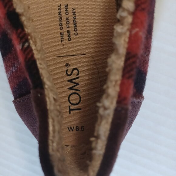 TOMS WOMEN'S ALPARGATA PLAID SLIP ON SHOES - Picture 12 of 13